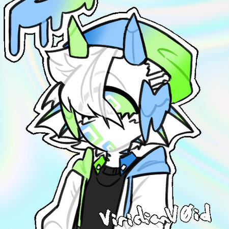 Headshot, non-shaded icon of my original character Mint