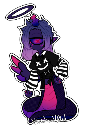 Full body, non-shaded Chibi of my character Noodle